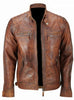 Quilted Racer Brown Jacket