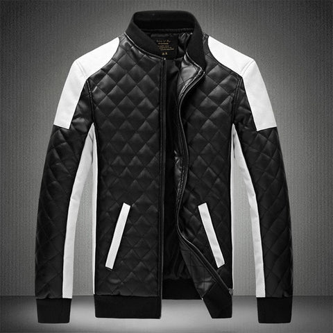 2019 High Street Patchwork Men Leather Jackets Casual Motorcycle Bike Outwear Men Plus Velvet Thick Coats Winter Chaqueta Hombre