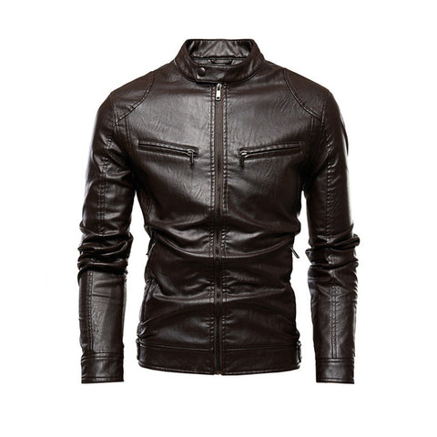 Autumn Jacket Men New Slim Retro Winter Jackets Male PU Leather Stand Collar Sportswear Suits Mens Bomber Coat Chaqueta Hombre