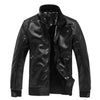 MJARTORIA  2019 New Fashion Autumn Male Leather Jacket Plus Size 3XL Black Brown Mens Stand Collar Coats Leather Biker Jackets